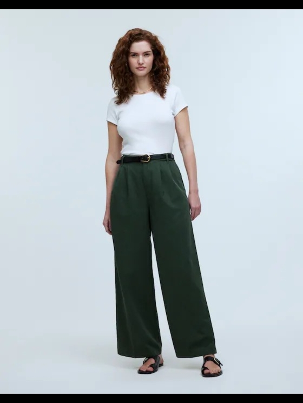 Madewell Harlow Wide Leg Pants In Dark Forest
